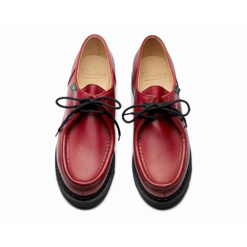 Women's Paraboot Michael Derby Shoes Red | KEBO-14875