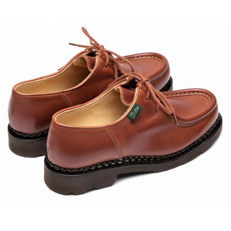 Women's Paraboot Michael F Derby Shoes Brown | XLYS-17594