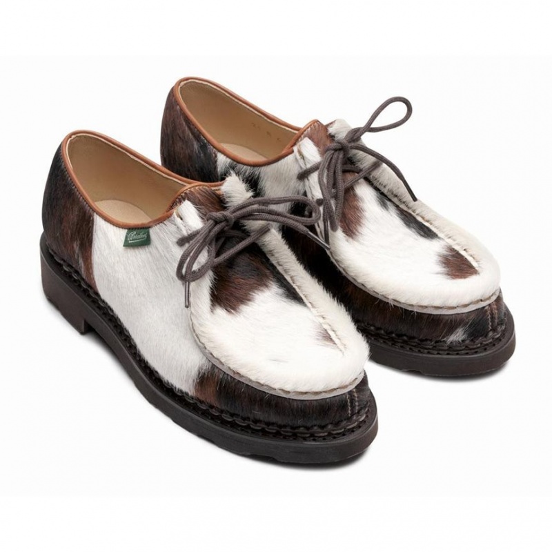 Women's Paraboot Michael Full Pl Derby Shoes White / Brown | JCAZ-65142