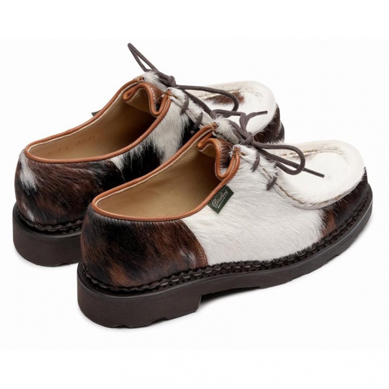 Women's Paraboot Michael Full Pl Derby Shoes White / Brown | JCAZ-65142